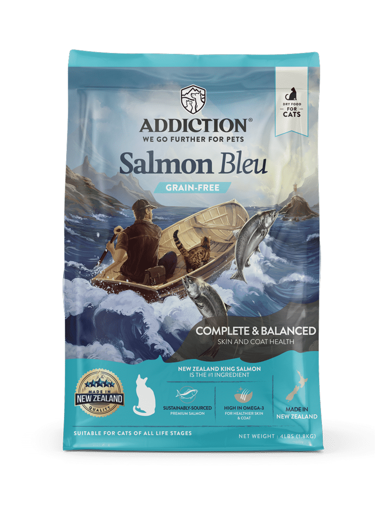 Addiction Salmon Bleu Grain Free Dry Cat Food 4lbs