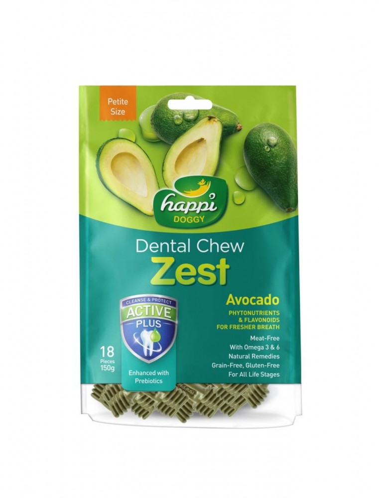 Happi Doggy Dog 150g Zest Petite 2.5-inch Avocado Dental Chew Dog Treat