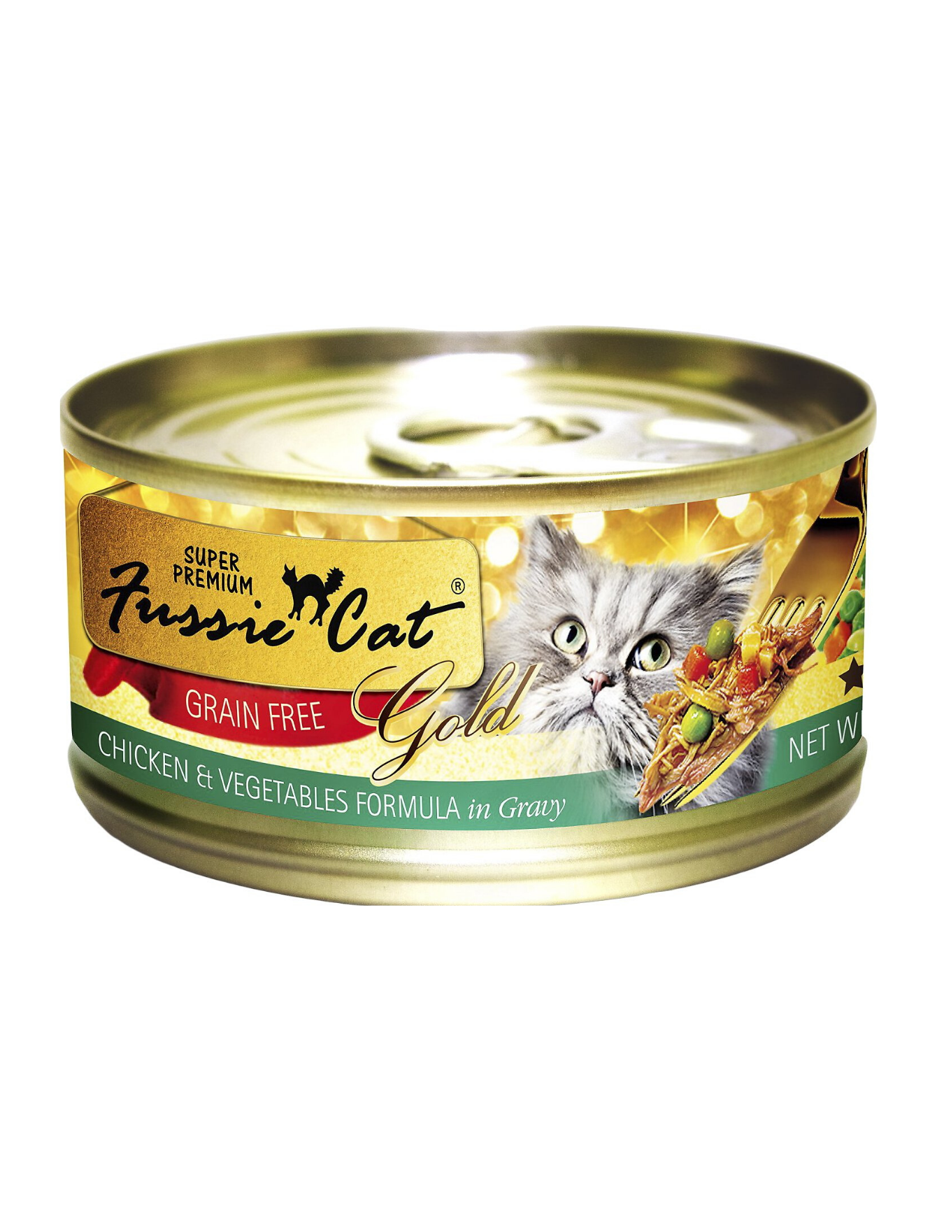 Fussie Cat Super Premium Gold Label 80g Chicken With Vegetables In Gravy Wet Cat Food