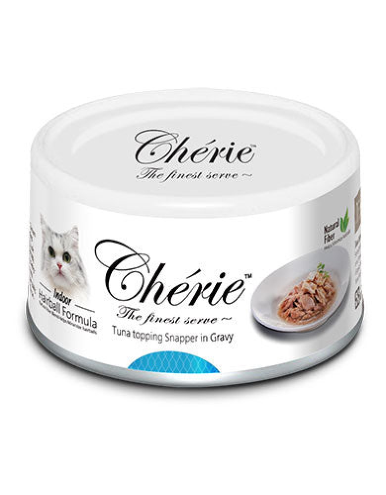 Cherie Hairball Control Tuna Topping Snapper In Gravy Cat Wet Food 80g 