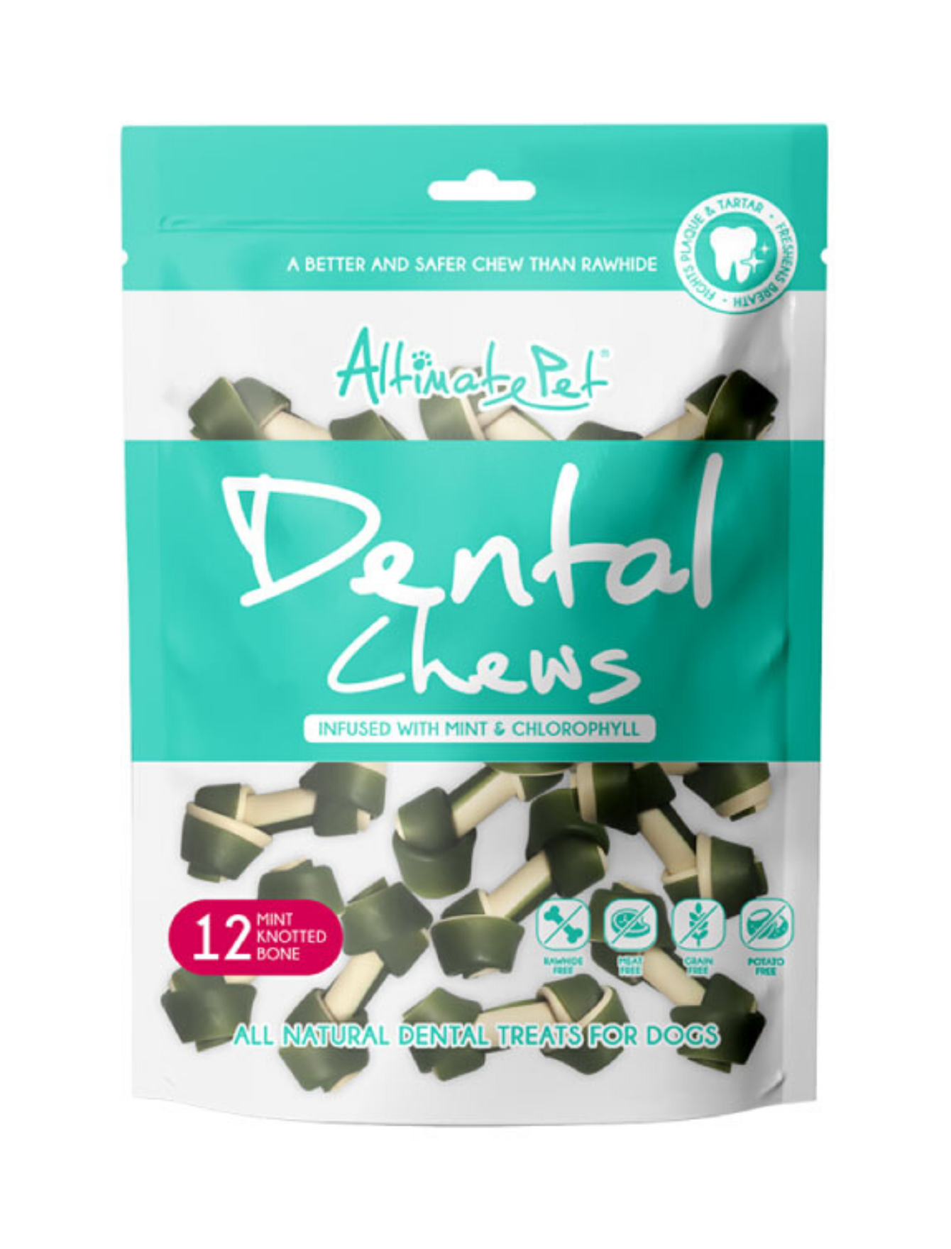 Altimate Pet Dental Chew – Knotted Bone (mint) 150g