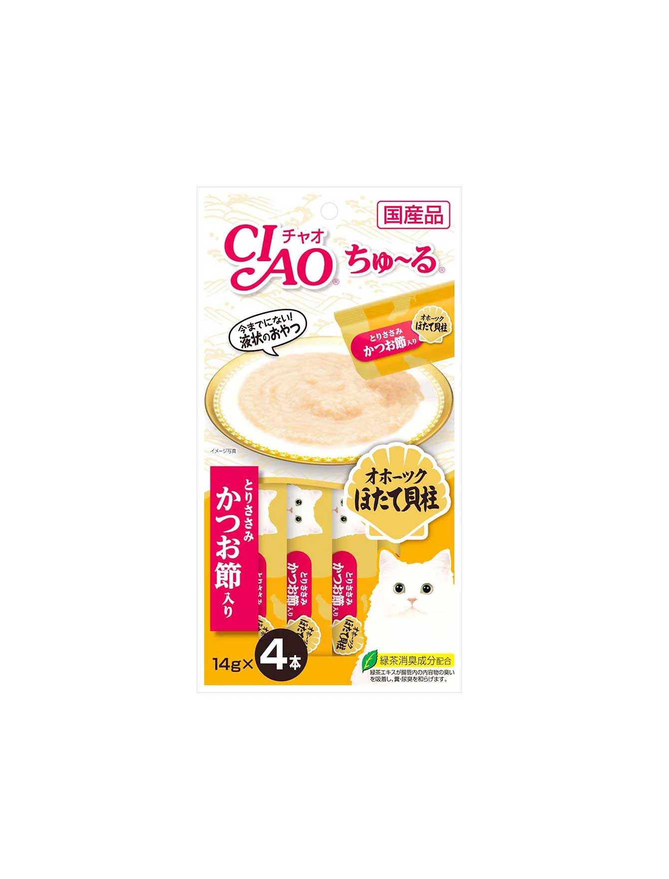 Ciao Churu 14gx4 Chicken Fillet With Scallop & Sliced Bonito Cat Treat