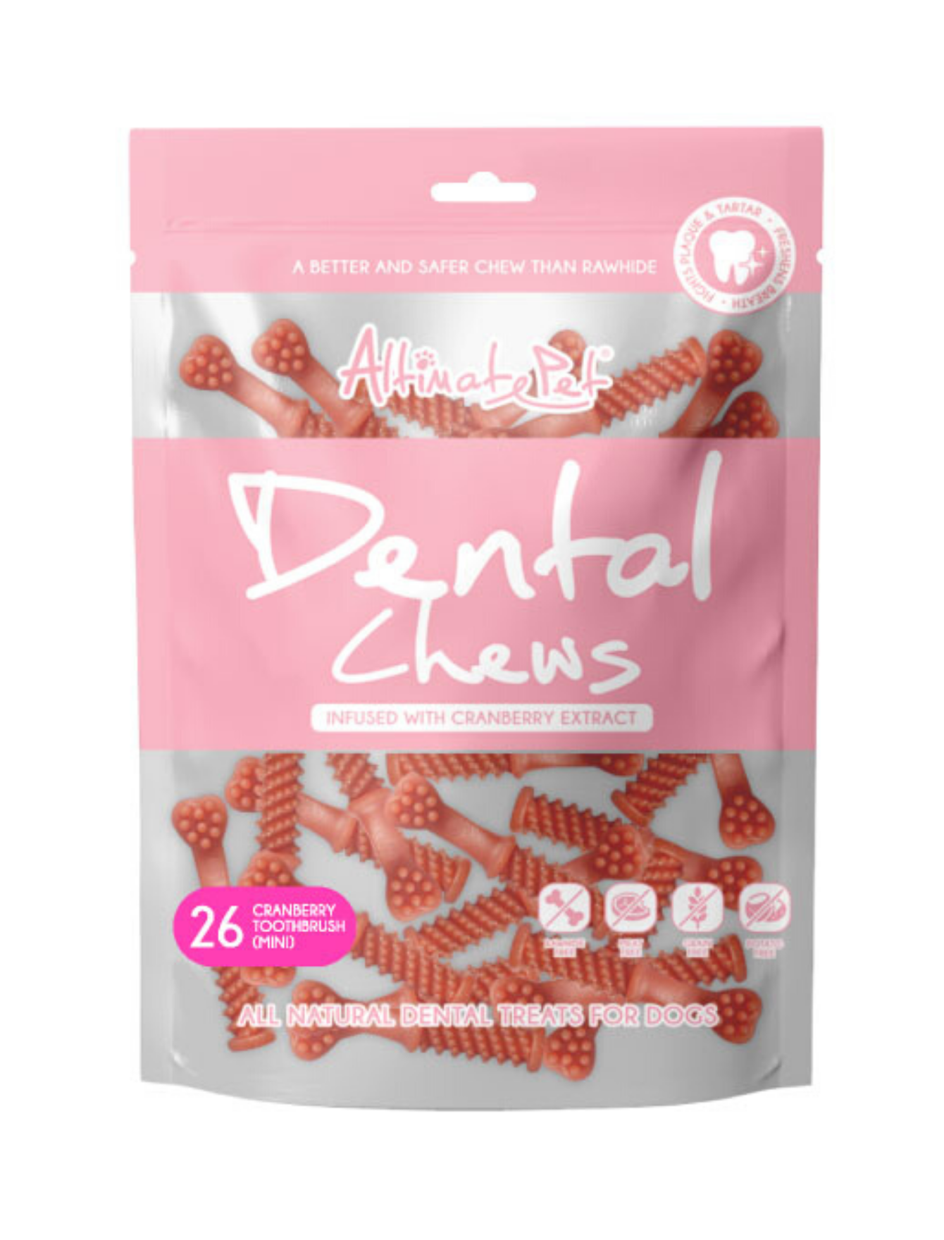 (exp: 20 Mar 2027) Altimate Pet Dental Chew – Toothbrush Cranberry 150g - Mini