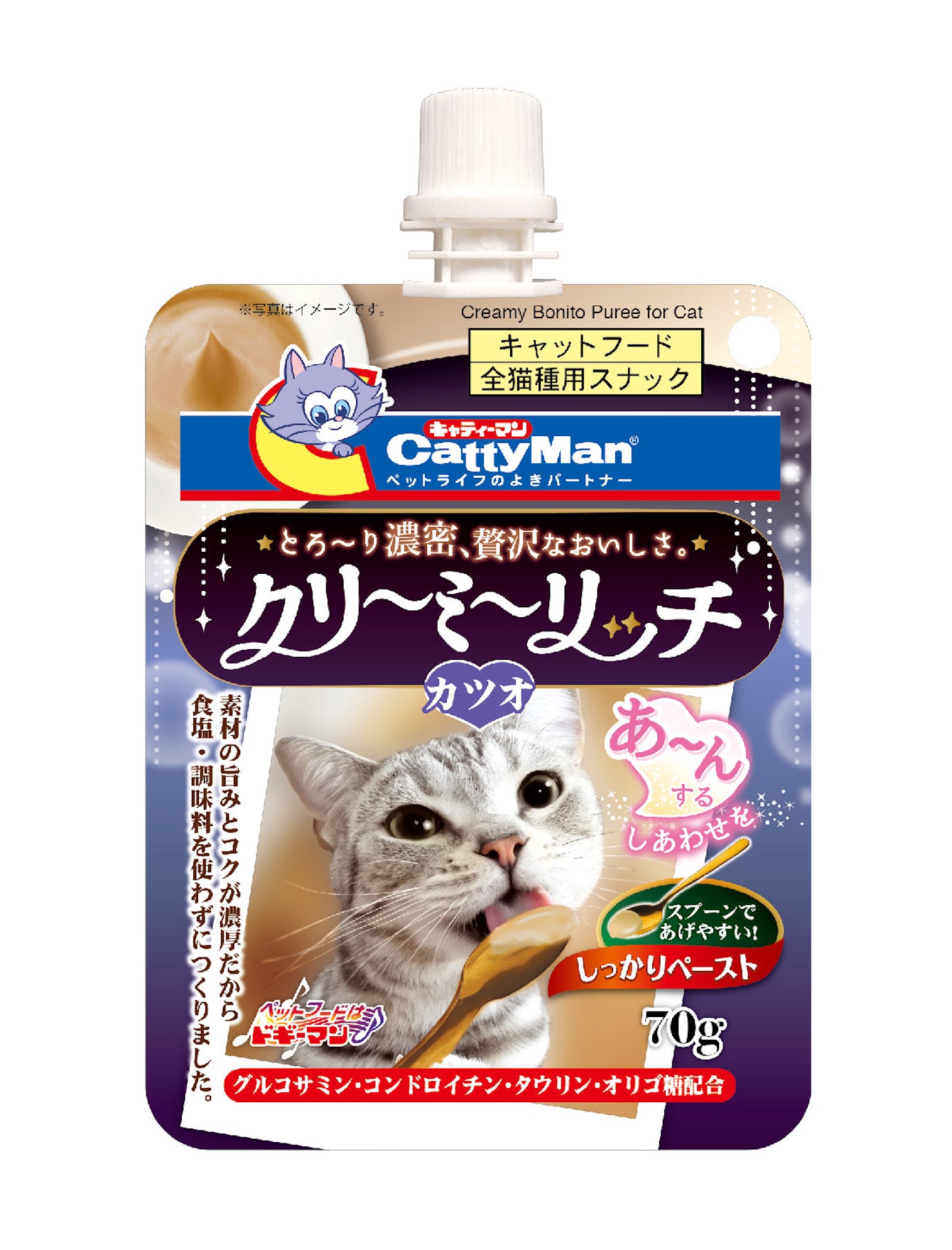 Cattyman Creamy Bonito Puree Cat Treats 70g Refill