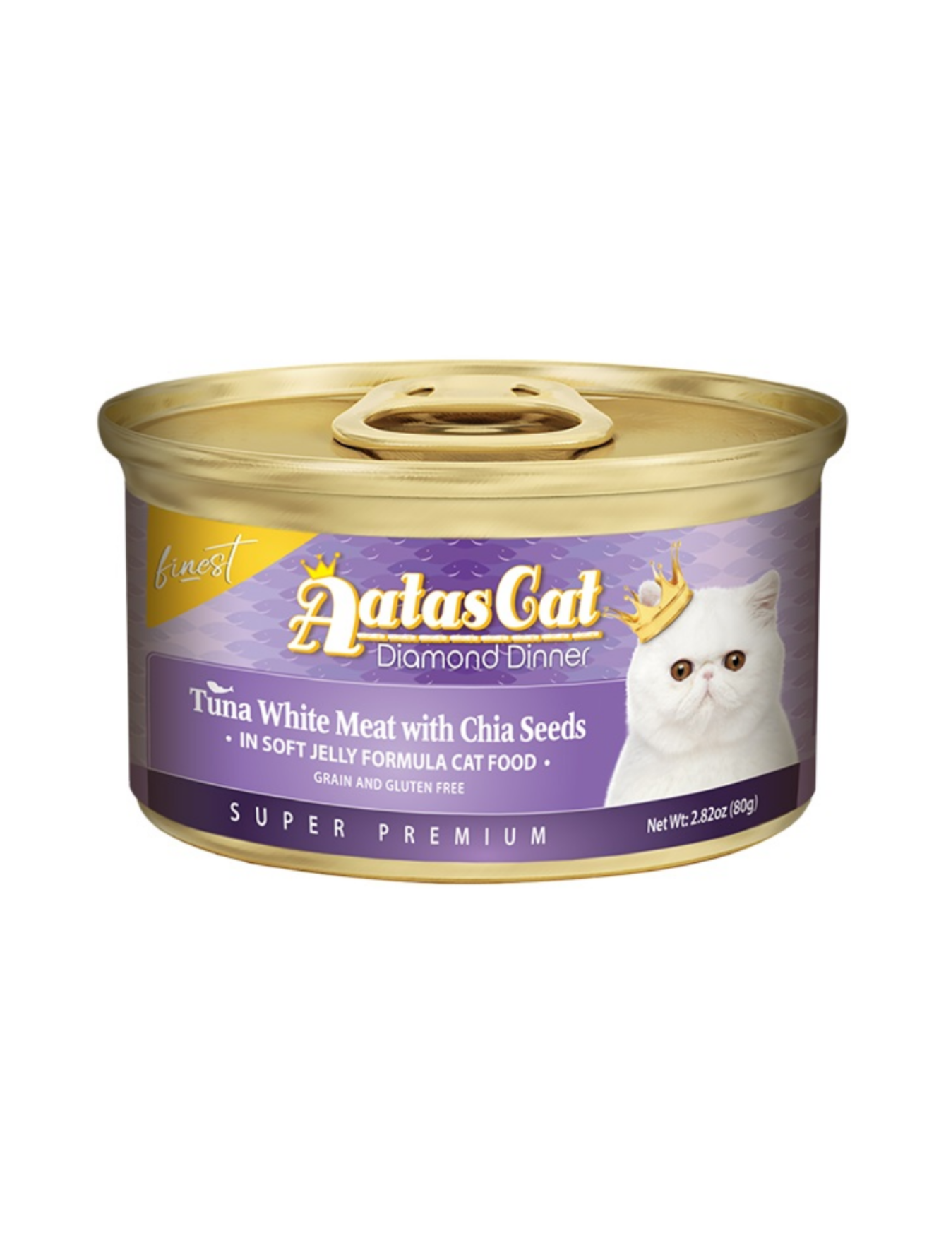 Aatas Cat 80g Finest Diamond Dinner Tuna White Meat With Chia Seeds Wet Canned Food