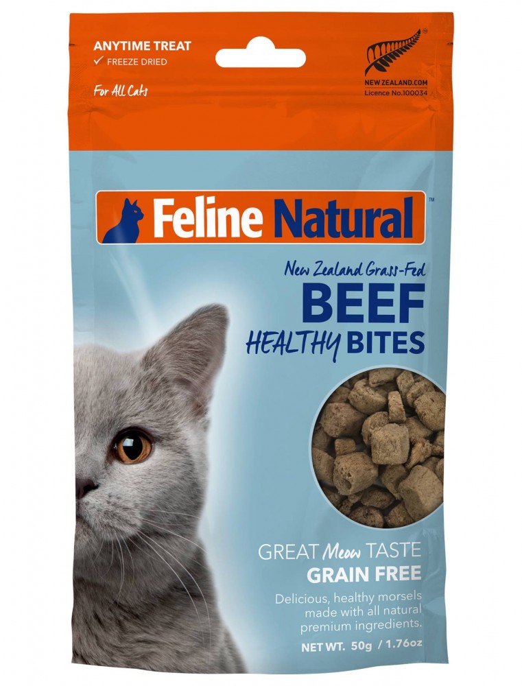 Feline Natural Healthy Bites Beef Cat Treats 50g
