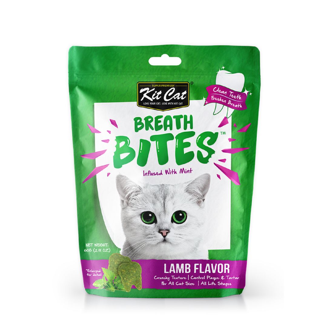 Kit Cat 60g Breath Bites Infused With Mint Lamb Flavor Cat Treat
