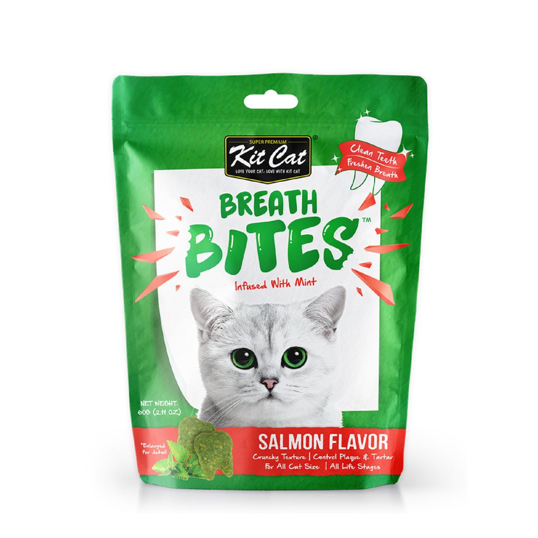 Kit Cat 60g Breath Bites Infused With Mint Salmon Flavor Cat Treat