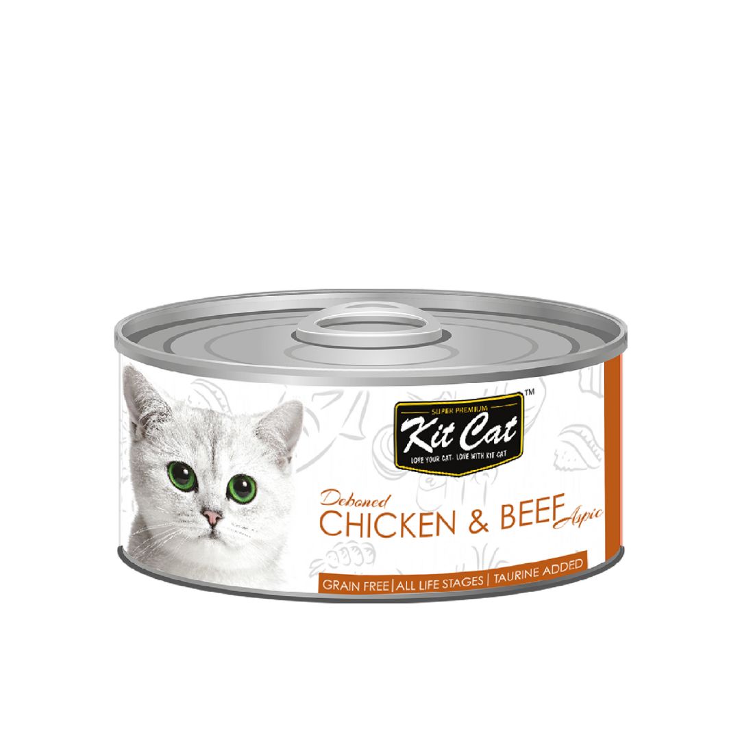 Kit Cat 80g Deboned Toppers Canned Chicken & Beef Wet Cat Food