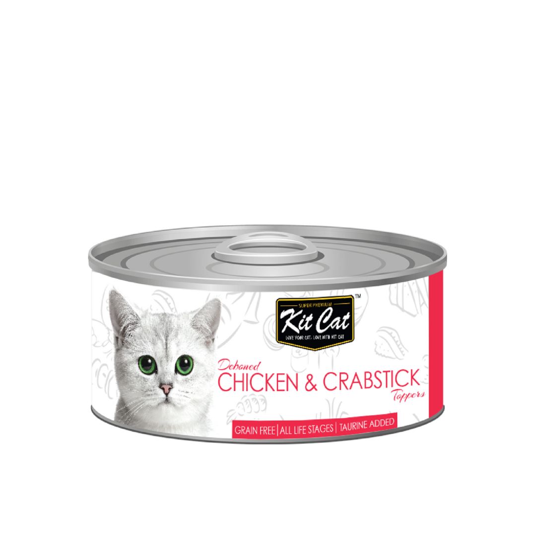 Kit Cat 80g Deboned Toppers Canned Chicken & Crabstick Wet Cat Food