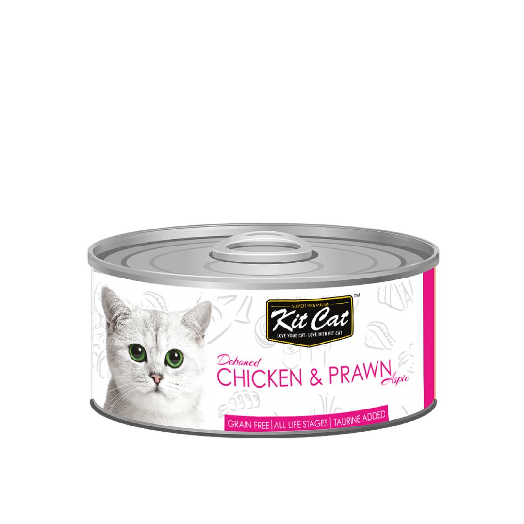Kit Cat 80g Deboned Toppers Canned Chicken & Prawn Wet Cat Food