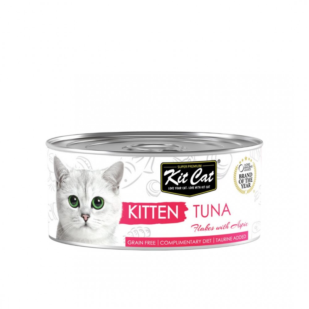 Kit Cat 80g Deboned Toppers Canned Kitten Tuna Flakes With Aspic Wet Cat Food
