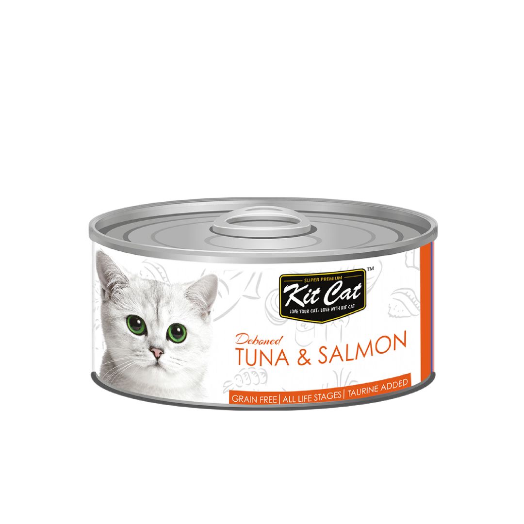 Kit Cat 80g Deboned Toppers Canned Tuna & Salmon Wet Cat Food