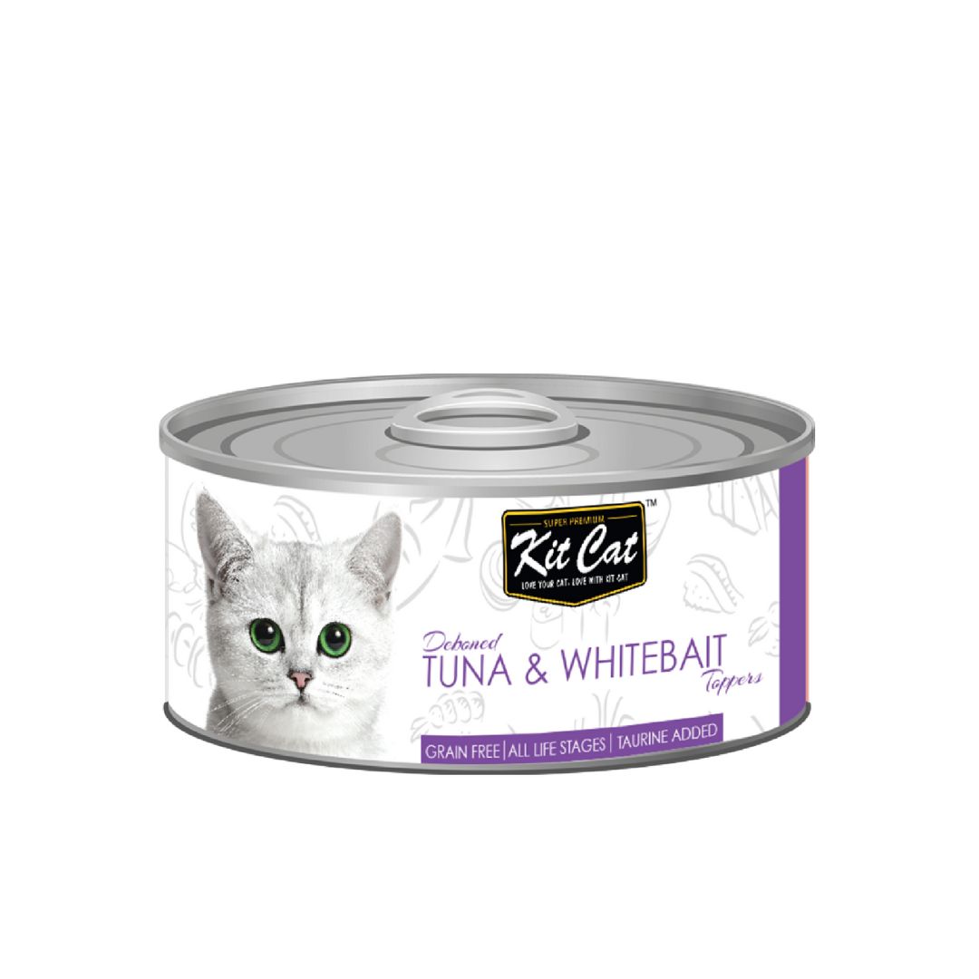 Kit Cat 80g Deboned Toppers Canned Tuna & Whitebait Wet Cat Food