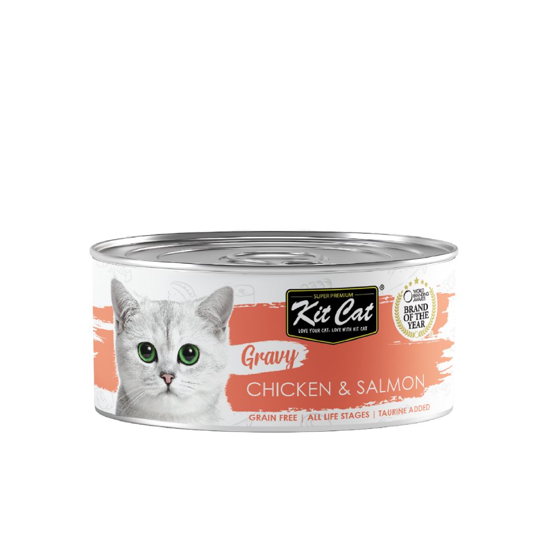 Kit Cat 70g Gravy Canned Chicken & Salmon Wet Cat Food