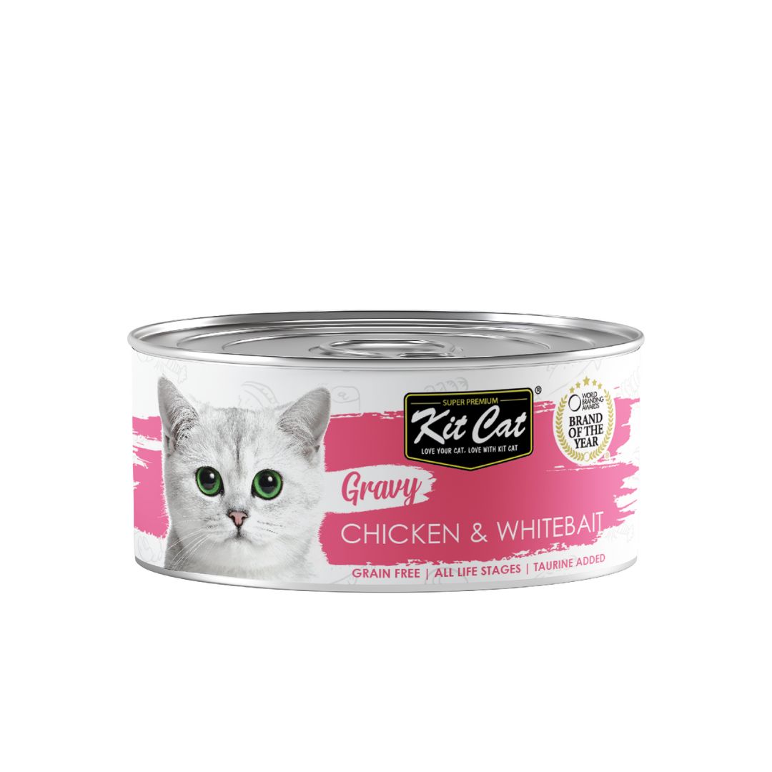 Kit Cat 70g Gravy Canned Chicken & Whitebait Wet Cat Food