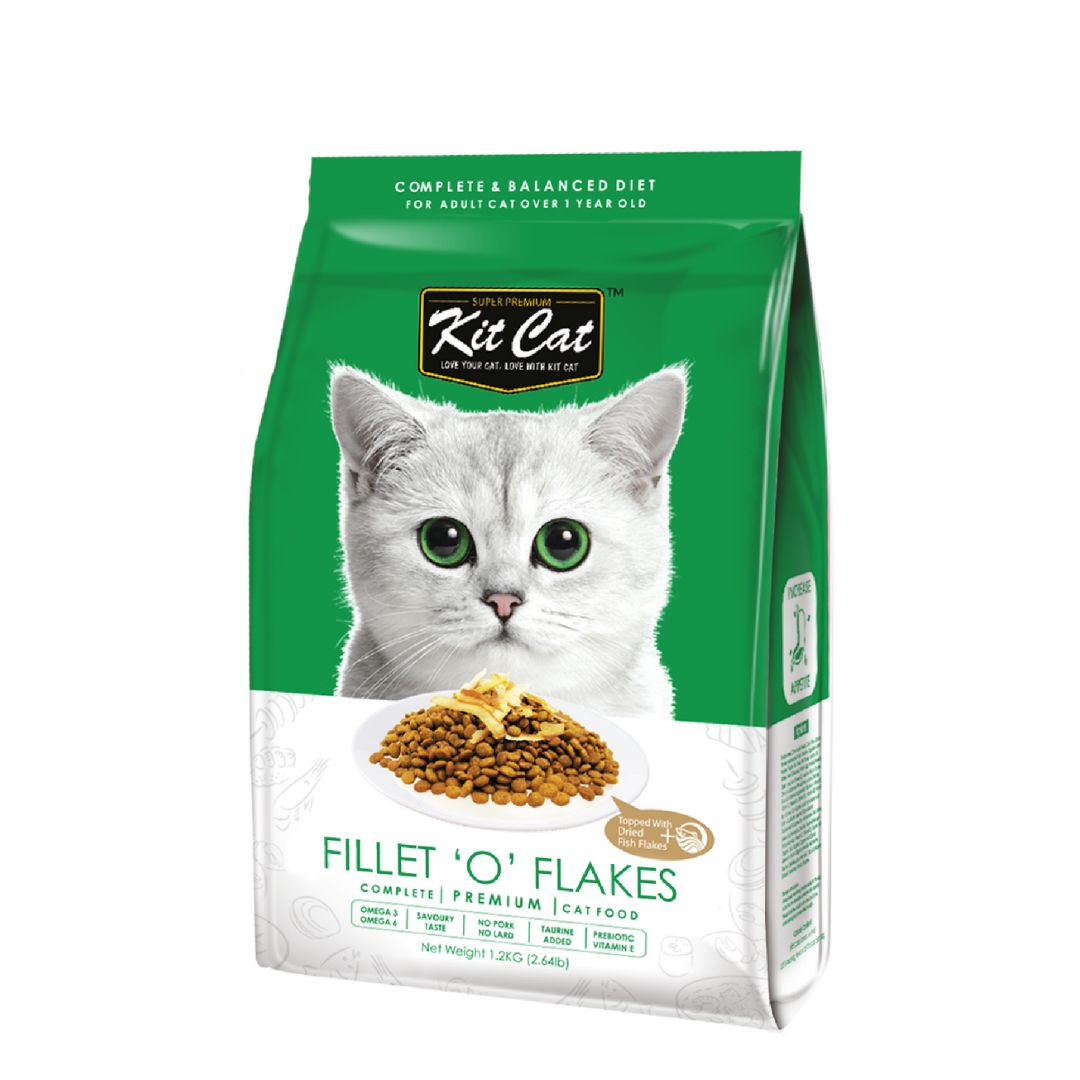 Kit Cat 1.2kg Premium Fillet 'o' Flakes Dry Cat Food