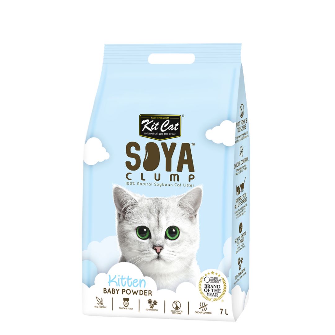 Kit Cat 7l Soya Clump Kitten Baby Powder Cat Litter