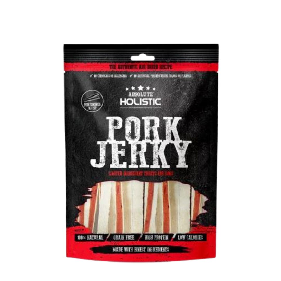 Absolute Holistic Dog 100g Jerky Pork Sandwich Dog Treat