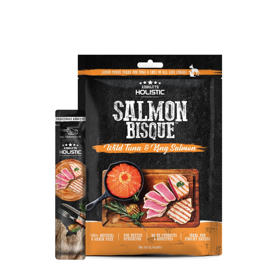 Absolute Holistic 60g Salmon Bisque Wild Tuna & King Salmon Dog & Cat Treat