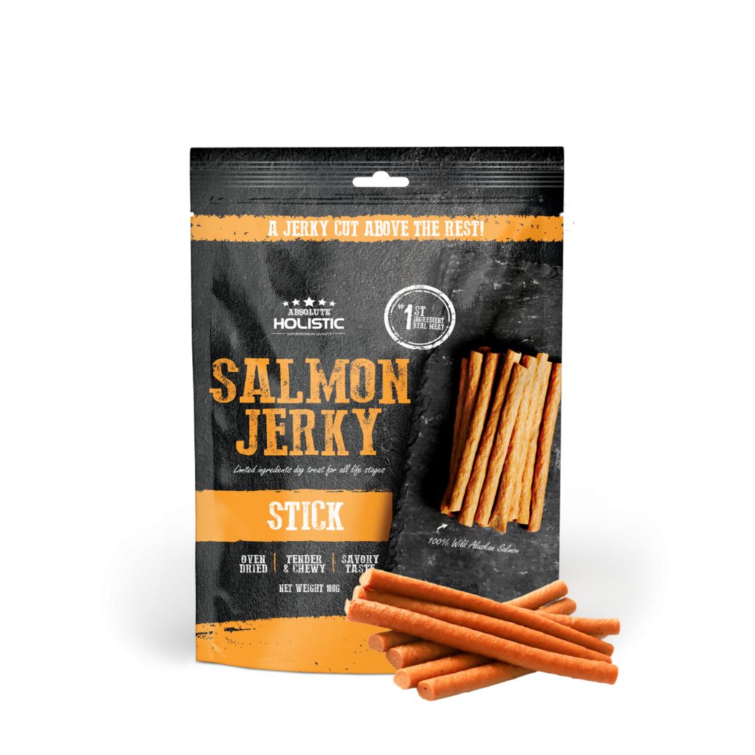 Absolute Holistic Dog 100g Jerky Salmon Stick Dog Treat