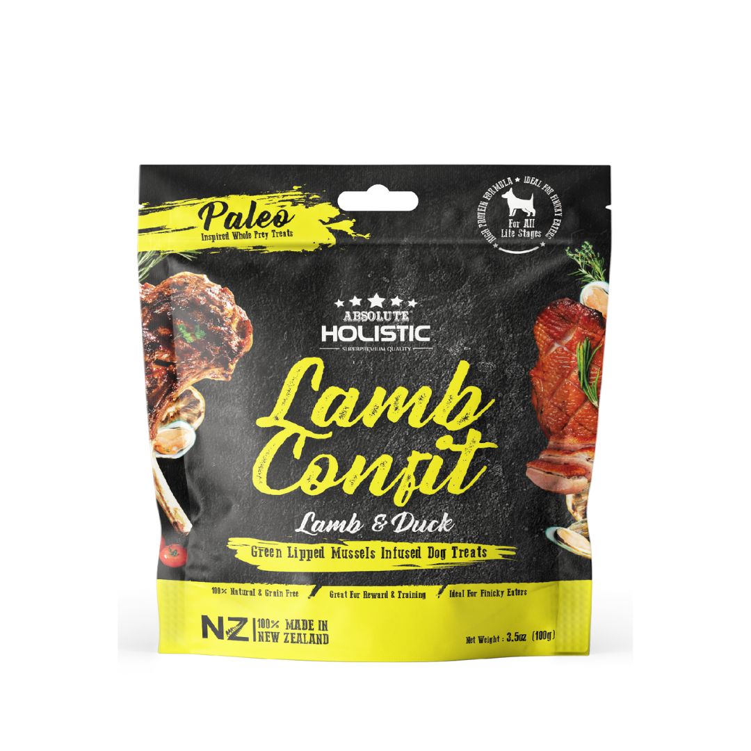 Absolute Holistic Air Dried 100g Dog Treat Lamb Confit