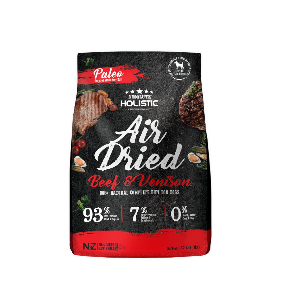 Absolute Holistic Dog 1kg Air Dried Beef & Venison Dry Dog Food