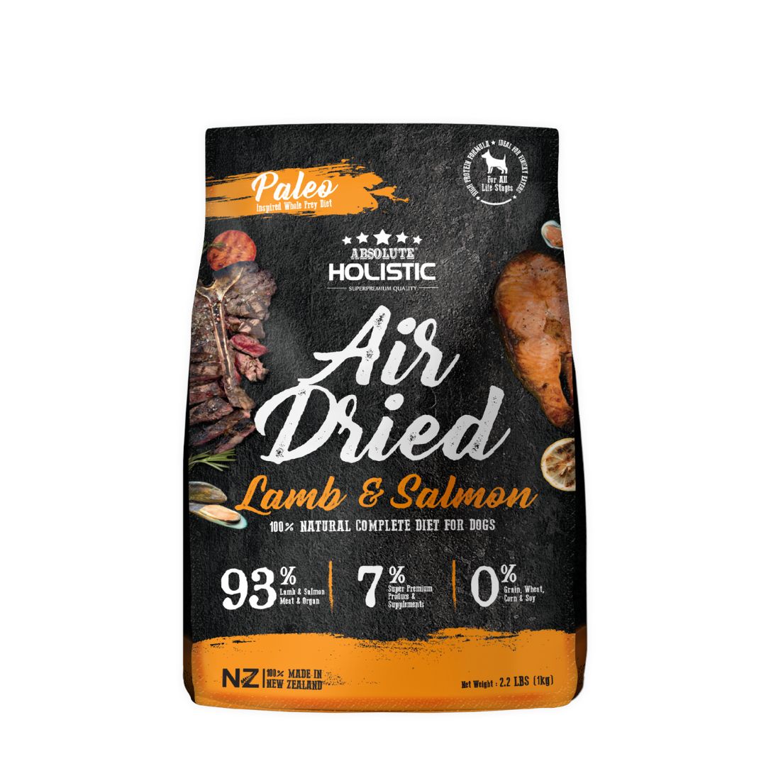 Absolute Holistic Air Dried 1kg Lamb & Salmon Dry Dog Food