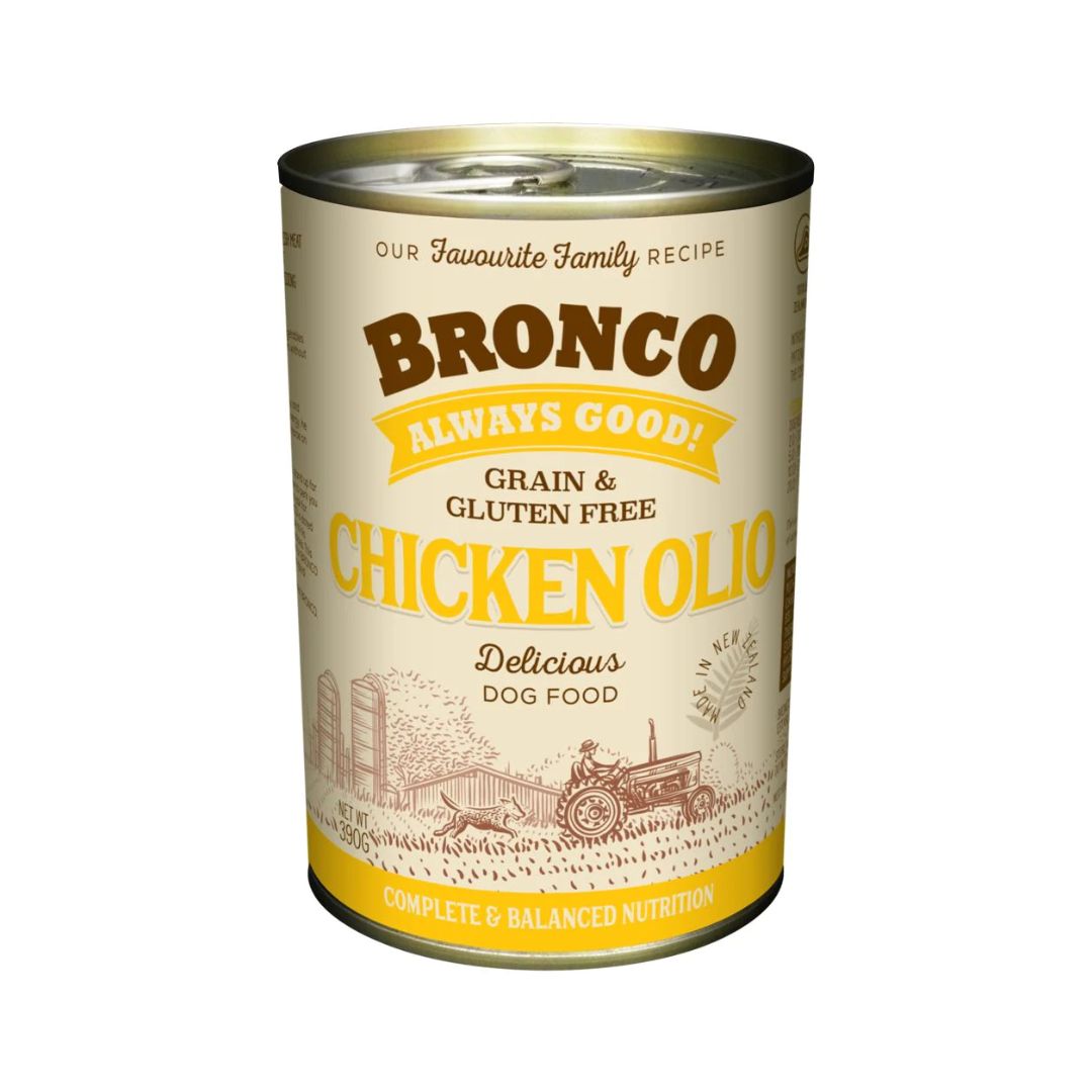 (exp: 28 May 2028) Bronco 390g Chicken Olio Dog Wet Canned Food