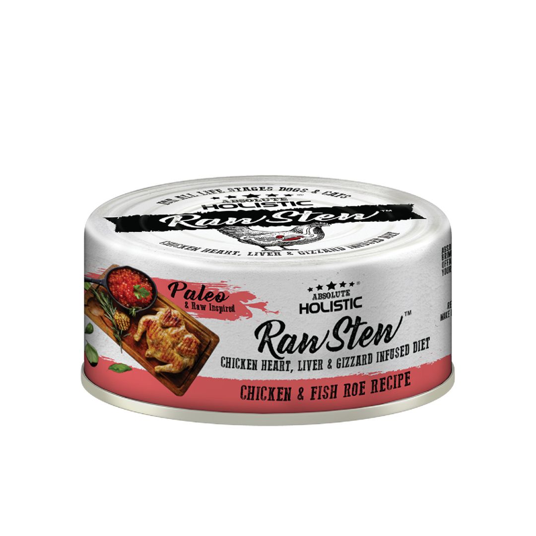 Absolute Holistic Rawstew 80g Chicken & Fish Roe Wet Food For Cats And Dogs