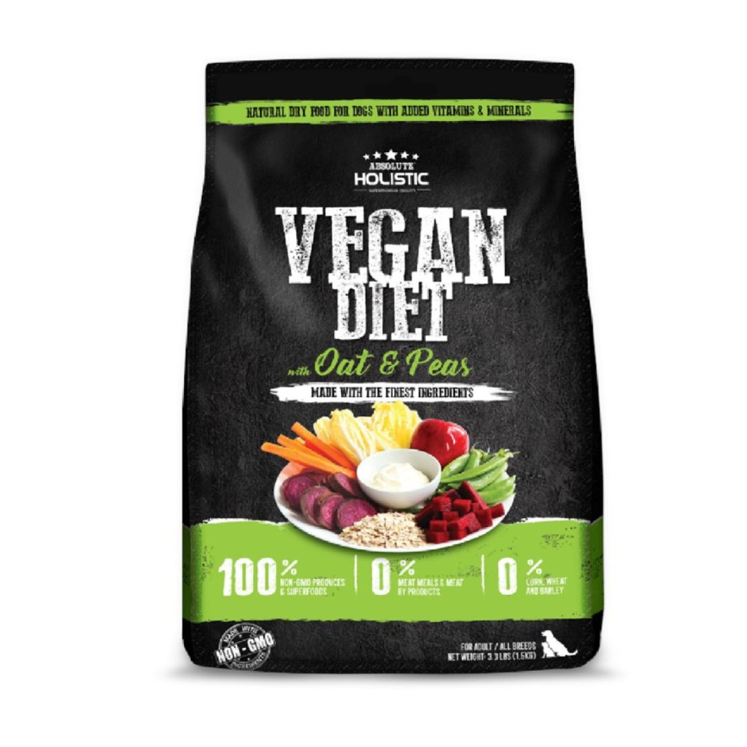 Absolute Holistic Vegan Diet With Oats & Peas 1.5kg Dog Dry Food
