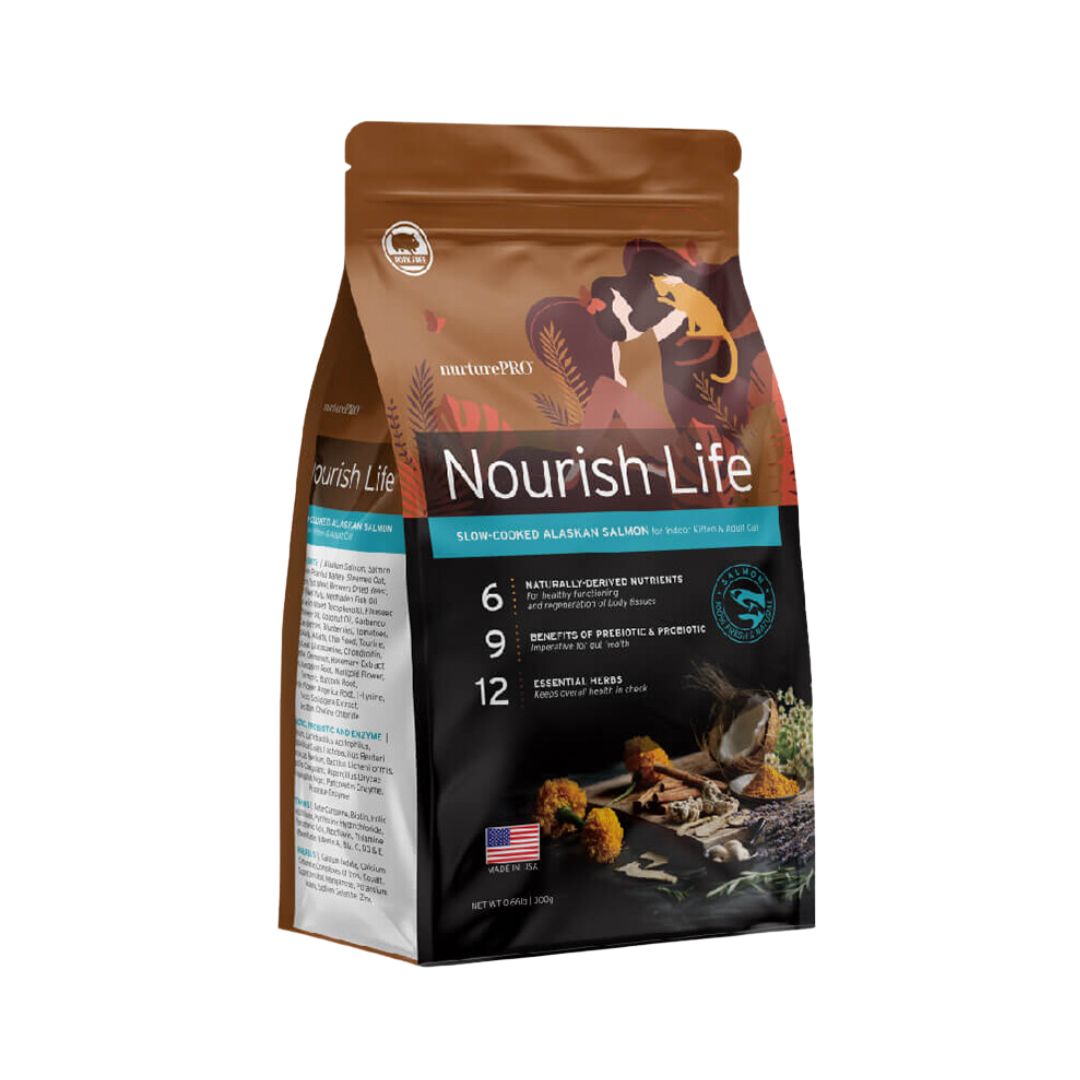 Nurture Pro Cat Nourish Life 300g Slow-cooked Alaskan Salmon For Indoor Kitten & Adult Cat Dry Cat Food