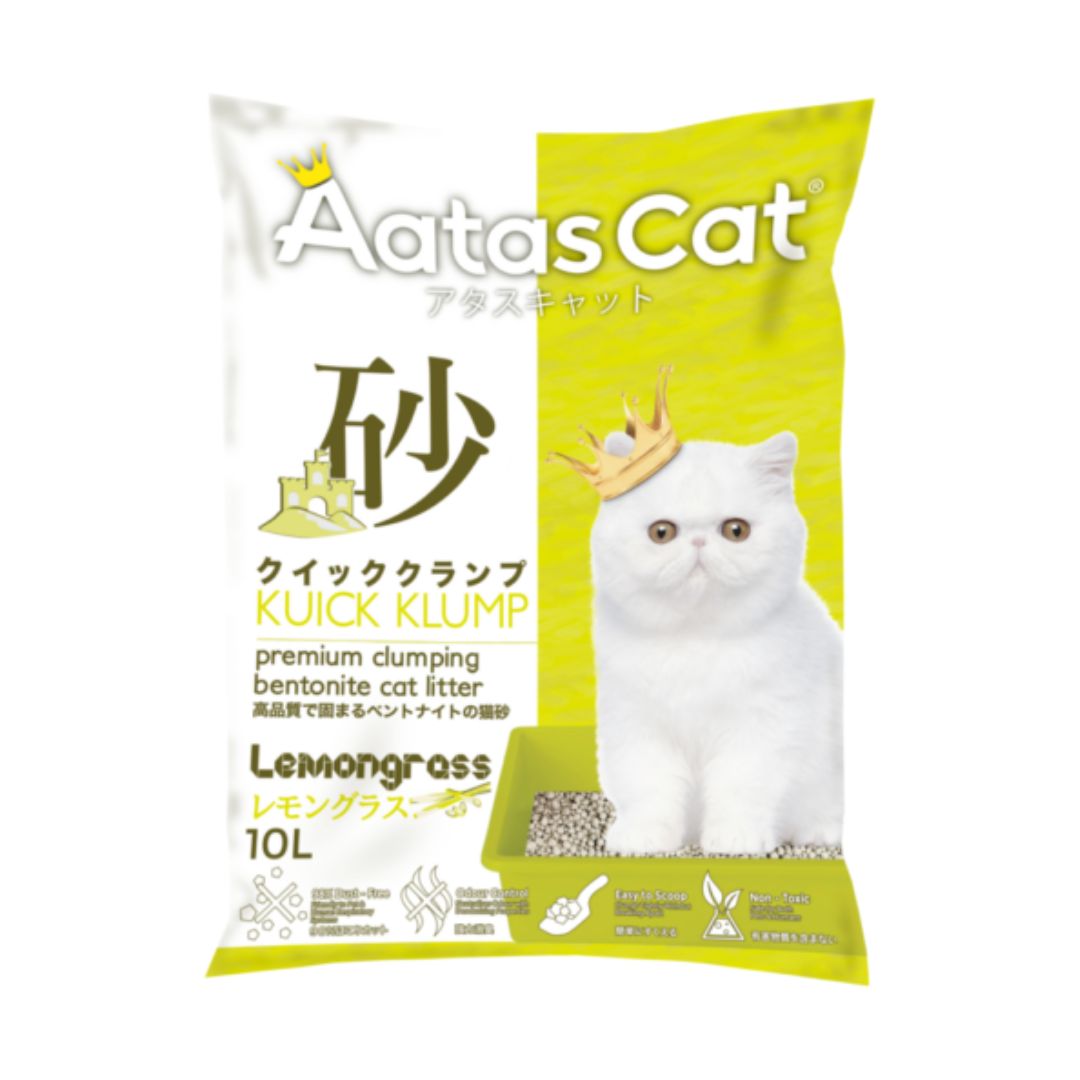 Aatas Cat Kuick Klump Bentonite Cat Litter Lemongrass 10l