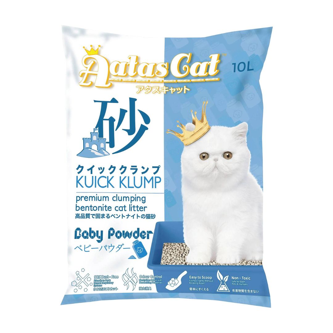 Aatas Cat Kuick Klump Bentonite Cat Litter Baby Powder 10l