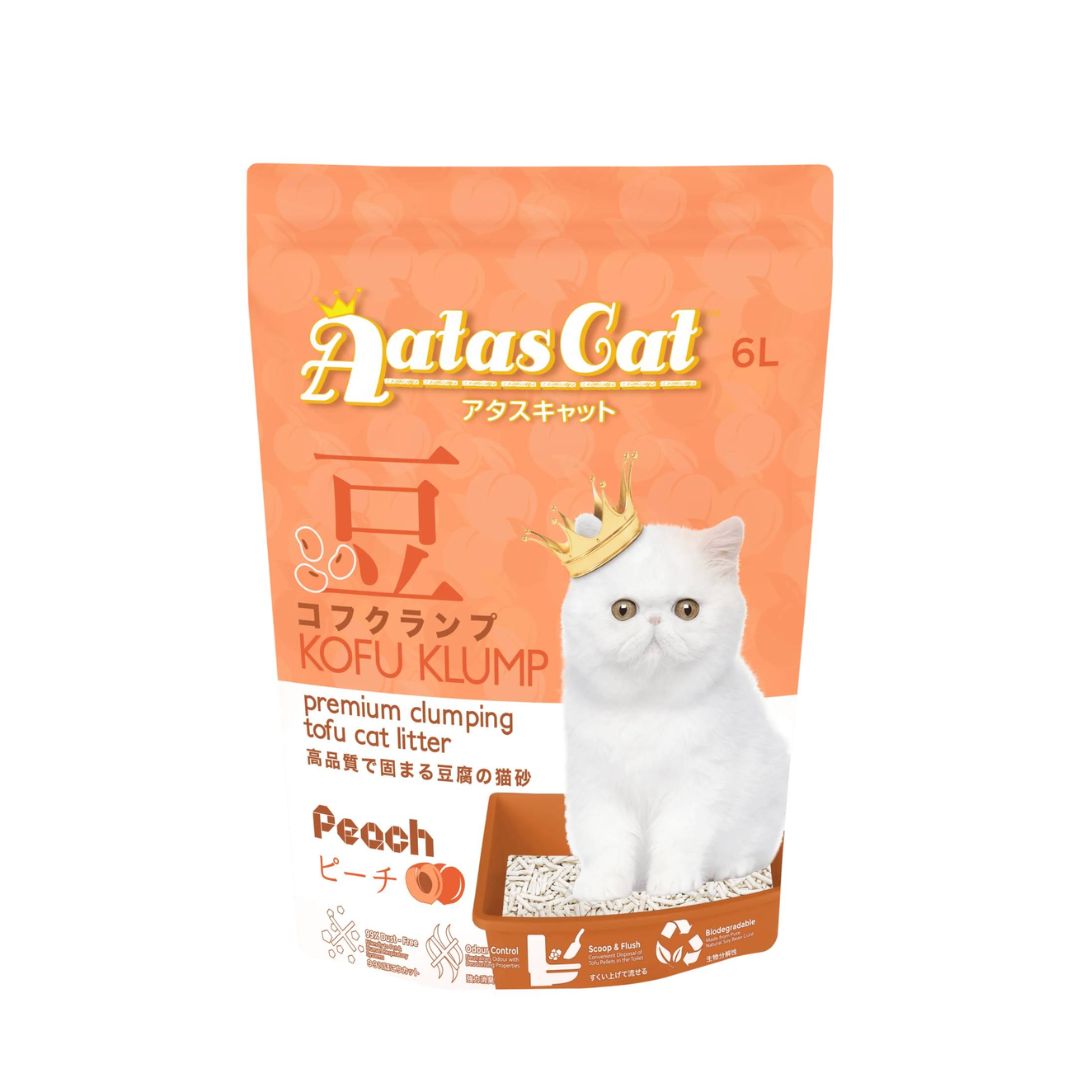 Aatas Cat Kofu Klump Tofu Cat Litter Peach 6l