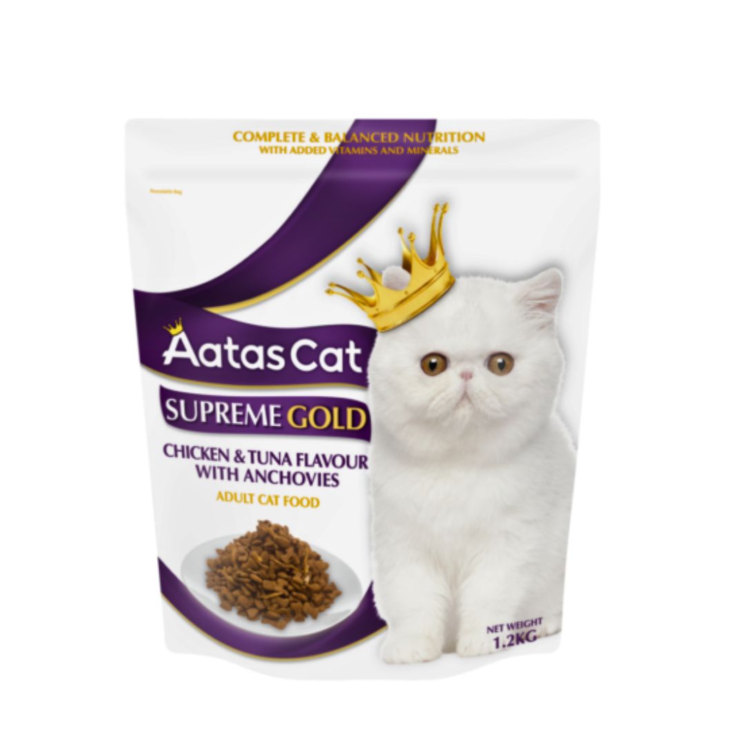 Aatas Cat 1.2kg Supreme Gold Chicken & Tuna W Anchovies Cat Dry Food