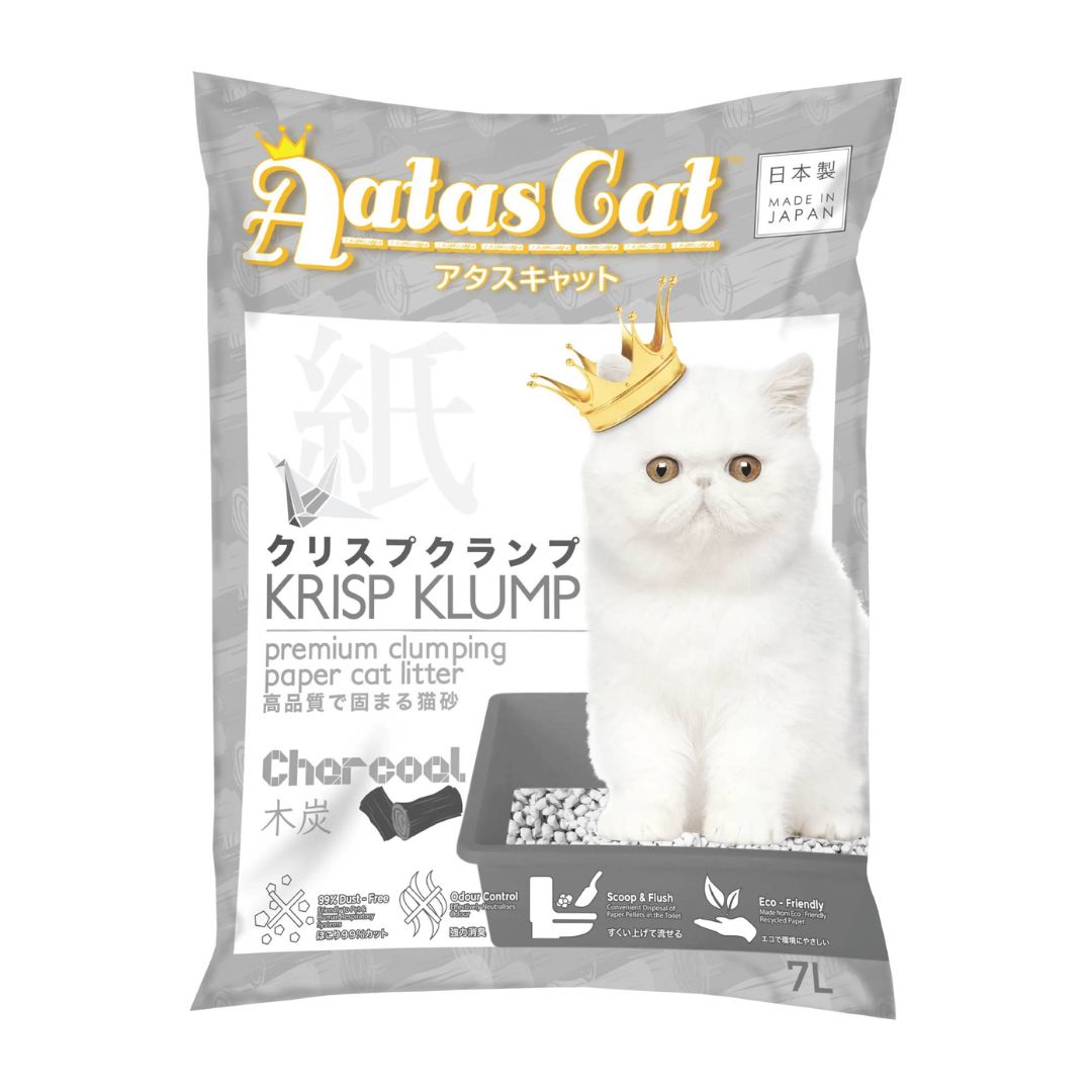 Aatas Cat Krisp Klump Paper Cat Litter Charcoal 7l