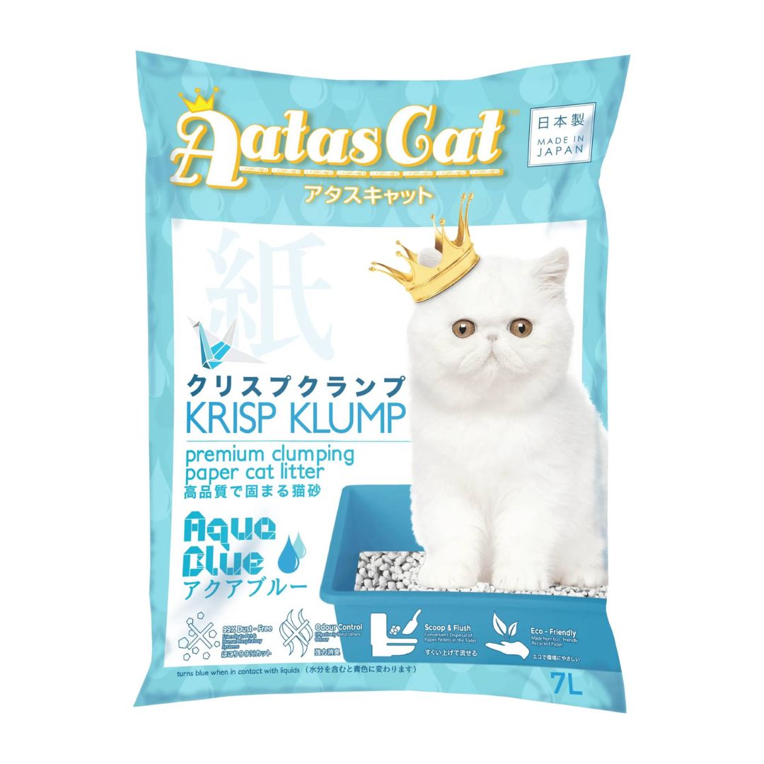 Aatas Cat Krisp Klump Paper Cat Litter Aqua Blue 7l