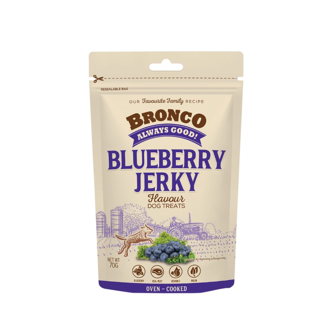 Bronco 70g Jerky Blueberry Dog Treat