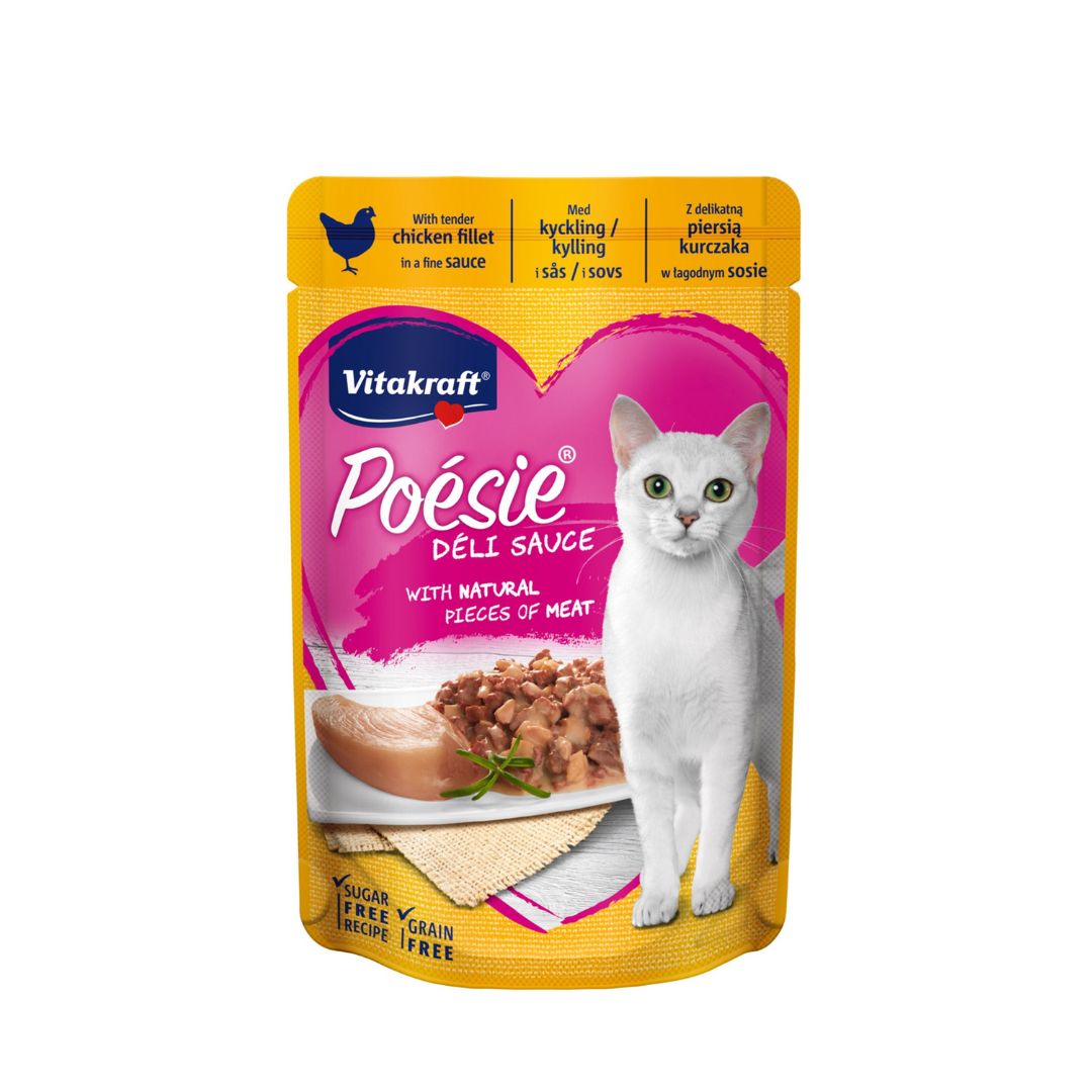 (exp: 30 Aug 2025) Vitakraft Cat 85g Poesie Deli Sauce Chicken Fillet Wet Cat Pouch