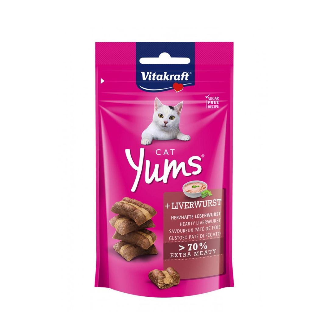 (exp: 01 Aug 2025) Vitakraft Cat 40g Yums Liver Sausage Cat Treats