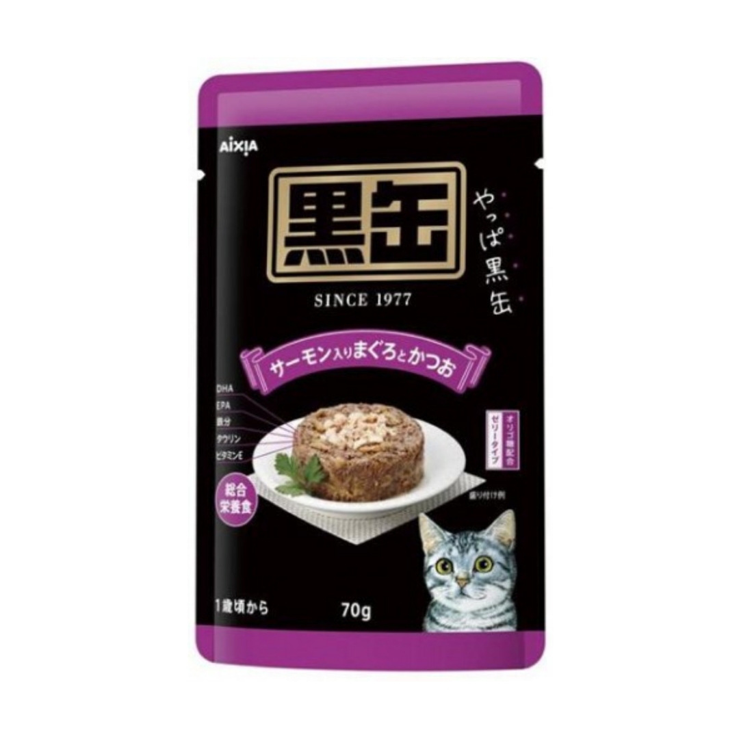 Aixia Kuro Can Pouch 70g Tuna & Skipjack With Salmon Wet Cat Food (bp46)