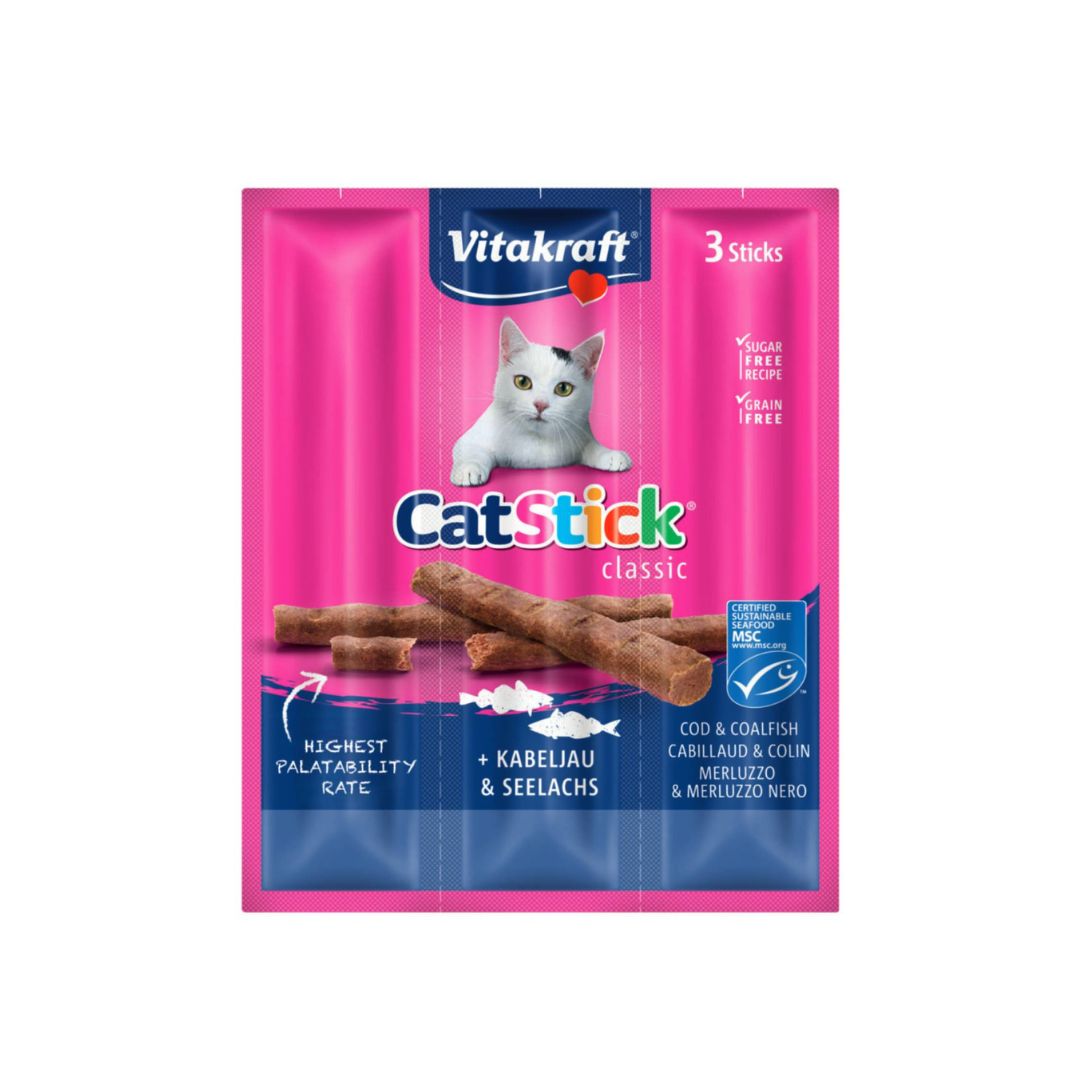 Vitakraft Cat 3pcs Stick Mini Cod & Coalfish Cat Treats