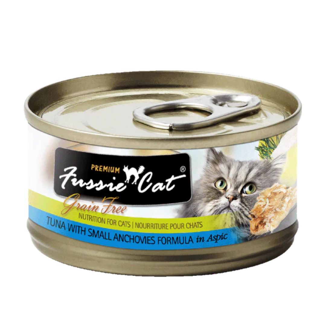 Fussie Cat Black Label 80g Tuna With Small Anchovies Wet Cat Food In Aspic
