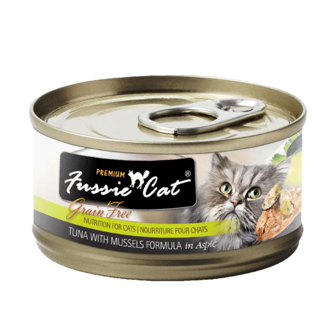 Fussie Cat Black Label 80g Tuna With Mussels Wet Cat Food In Aspic