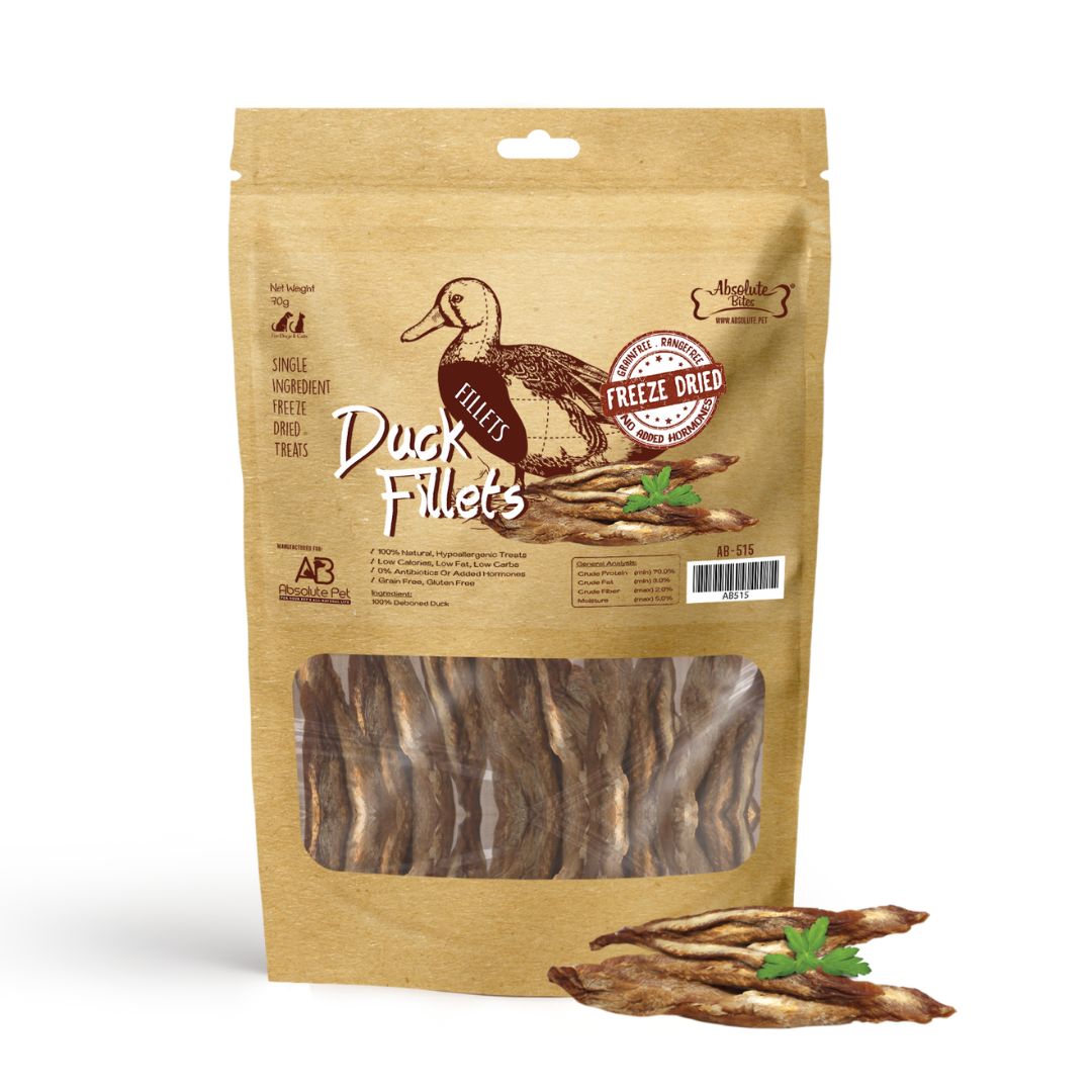 Absolute Bites Freeze Dried 70g Duck Fillets Cat & Dog Treat