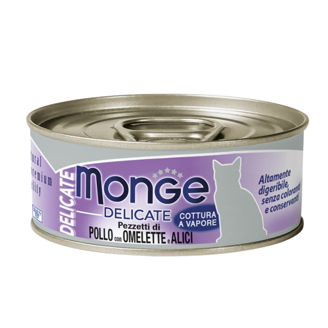 Monge Cat Delicate 80g Chicken With Omelette & Whitebait Wet Cat Food