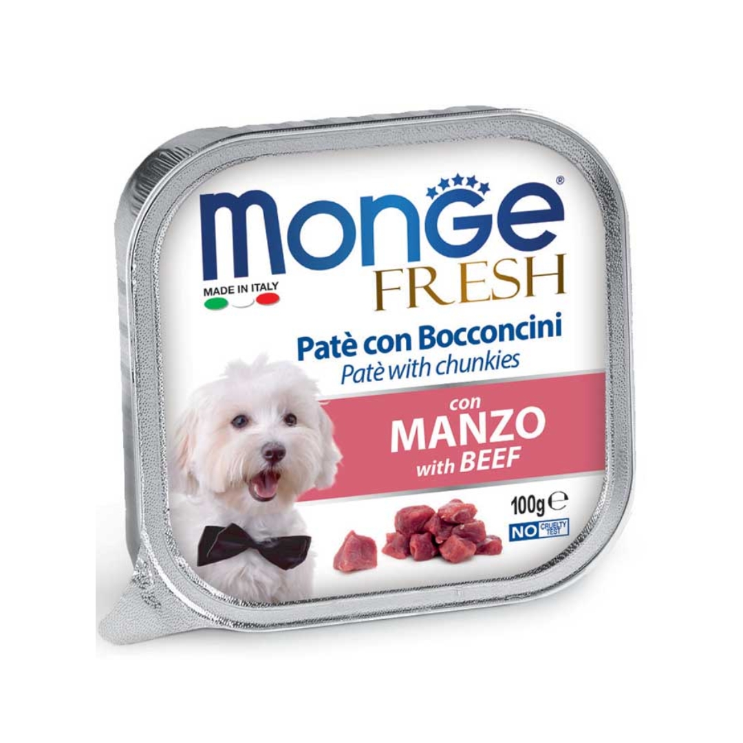 Monge Dog Fresh Pate 100g Beef Wet Dog Food