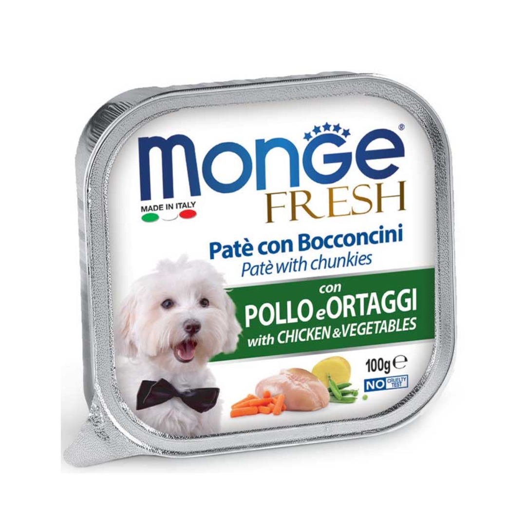 Monge Dog Fresh Pate 100g Chicken & Vegetable Wet Dog Food