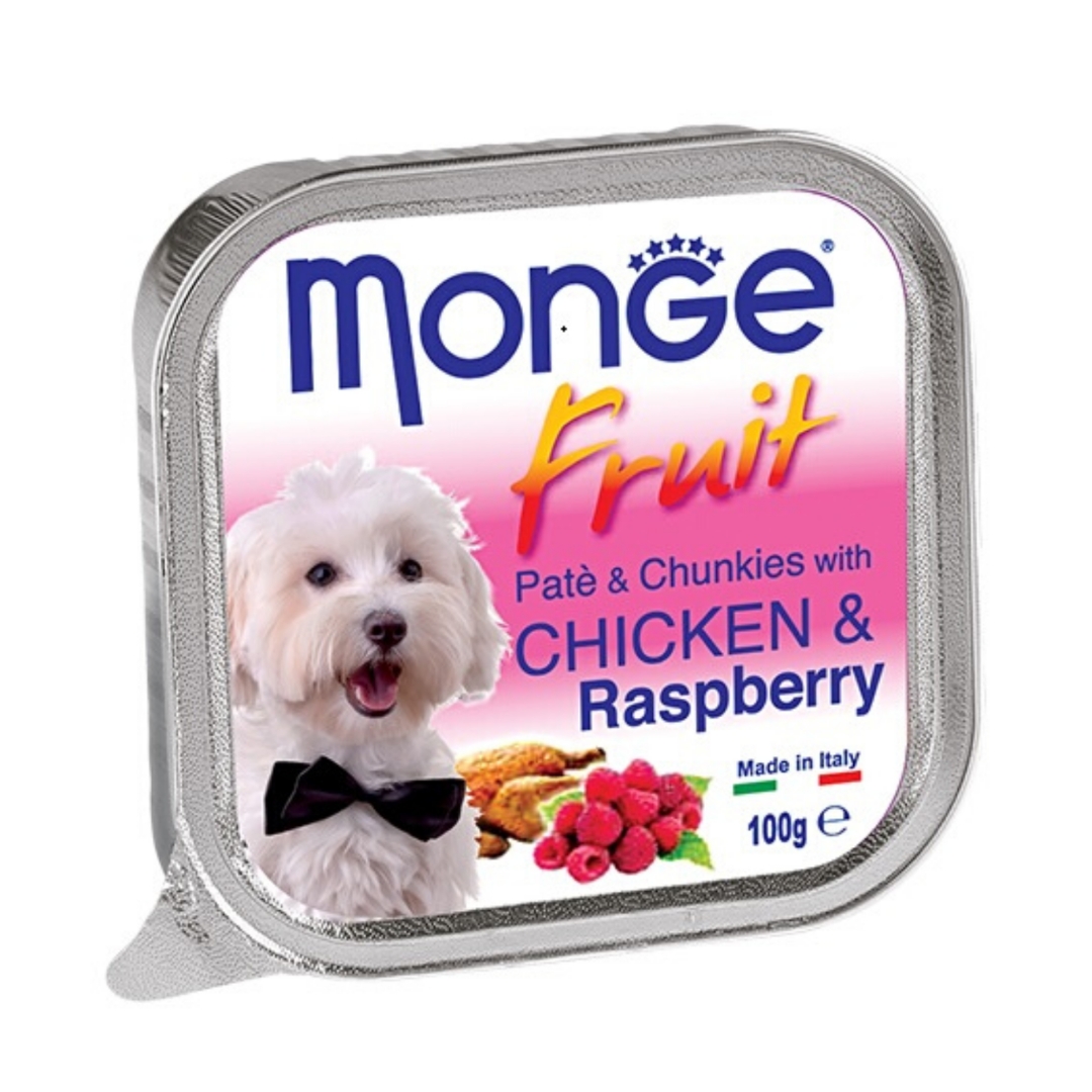Monge Dog Fruit Pate 100g Chicken & Raspberry Wet Dog Food